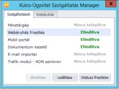 Automata szinkronizáció futtatás A sikeres összekötés után a számítógépen futtatni kell a KS Szolgáltatás Manager szoftvert.