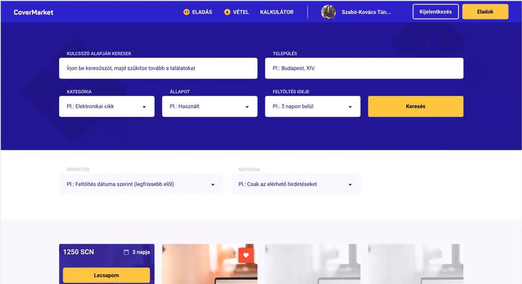 Fejlesztés CoverMarket webapp elkészült 10