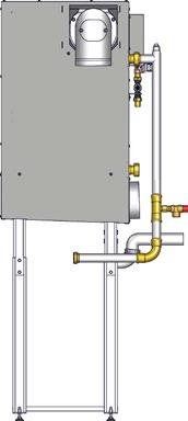 mm. Telepítés után a kazán a kondenzációs hőcserélővel együtt feltolható a falig.
