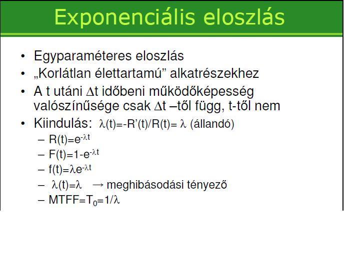 A megbízhatósági függvények