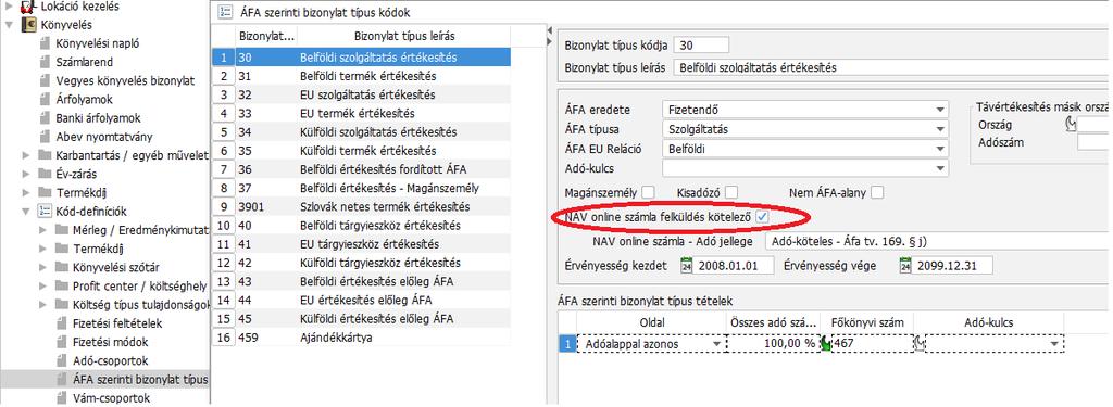 4. Törzs-adat beállítások a helyes felküldéshez A számlák felküldése mindig (!) a számlákon szereplő adatok alapján történik. Ez azt jelenti, hogy pl.