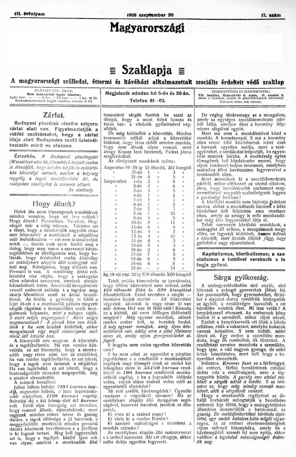 III. évfolyam 1908 szeptem ber 20 17.