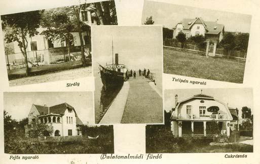 Ezek a Majbó, a Kelemen és a Németh cukrászdák voltak. A fenti térkép hátoldalán különböző, Almádiban működő iparosok és kereskedők reklámozták vállalataikat, így a Majbó cukrászda is.