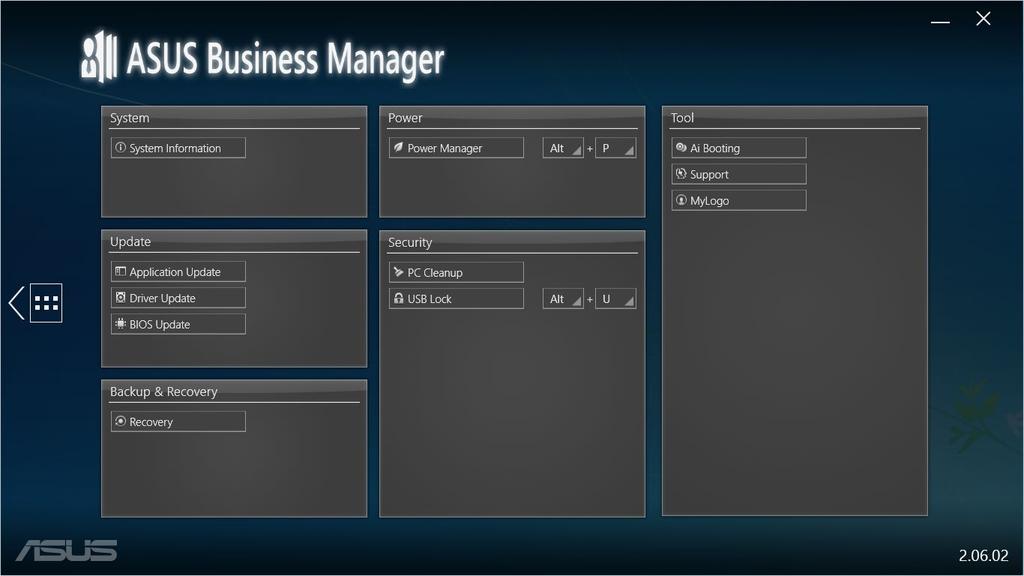 Ikonnézet és listanézet Az ASUS Manager ikonnézetet és listanézetet biztosít.