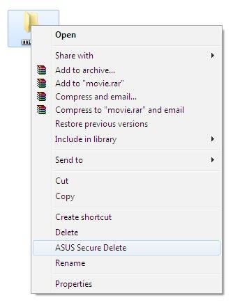 Az ASUS Secure Delete használata: 1.
