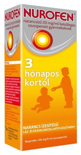 Lázcsillapítás, OTC Ibuprofén Nurofen 20 és 40 mg/ml, Algoflex Baby, Dolowill Baby, Brufen cukormentes szuszp.