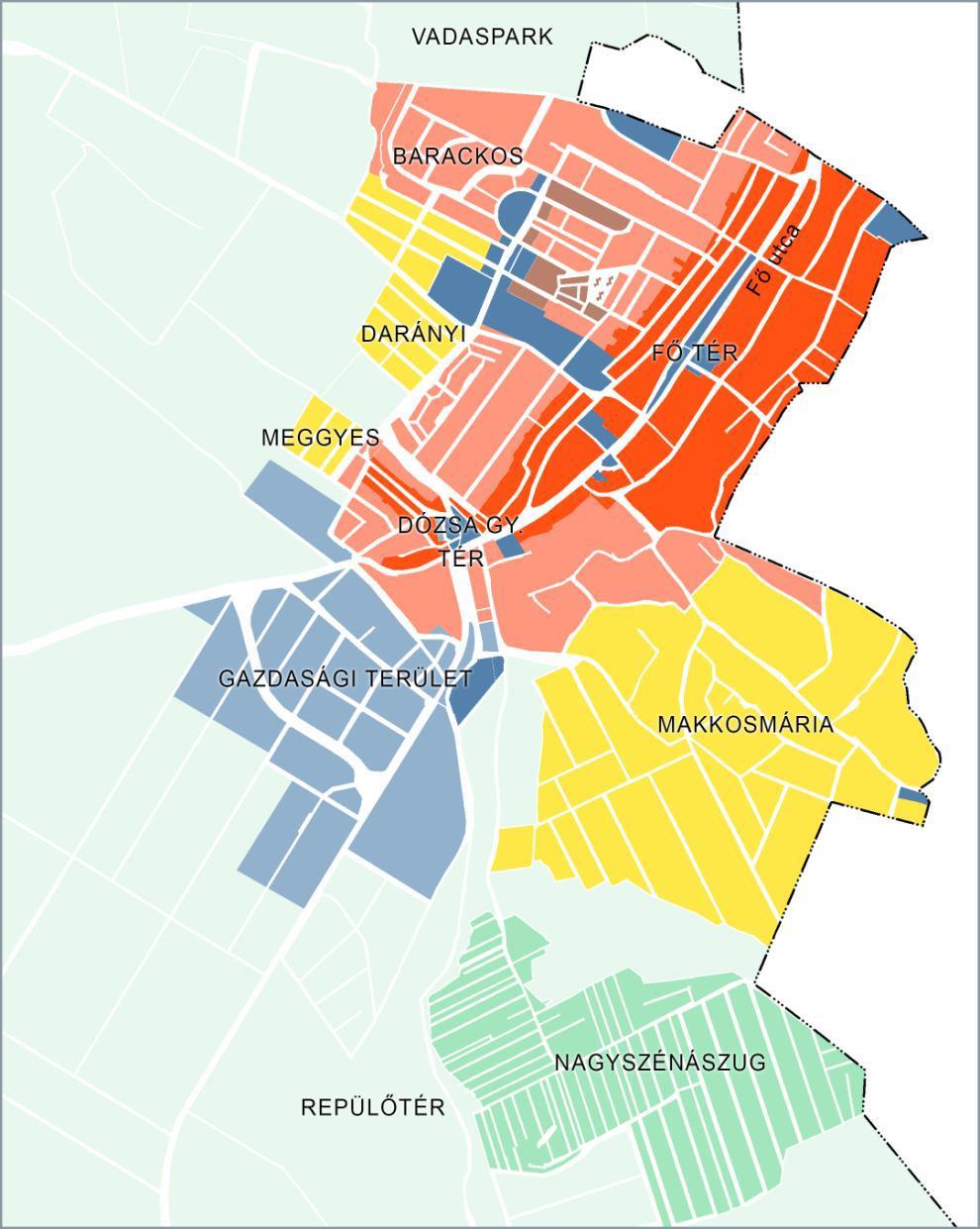 A történeti településrész arculatát a sváb építészeti hagyományok jellemzik, az általános településrész és a telepszerű beépítésű területek 1945 és 1990 között épültek.