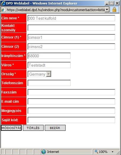 Módosításhoz kattintson a módosítani kívánt ügyfélre. You can modify customer data by click on it.