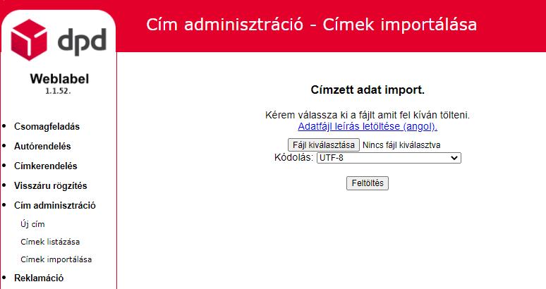 3. Címek importálása CSV-ből. Import addresses from CSV. Kattintson a Címek -> Címek imortálása gombra.