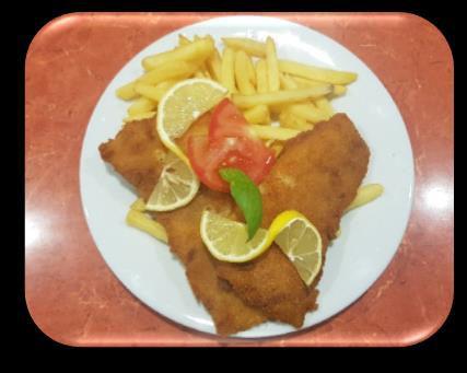 . 3 900 Ft Schweinkotelett mit Spiegelei mit Kartoffelkroketten Pork Cutlet with Eggs with Potato