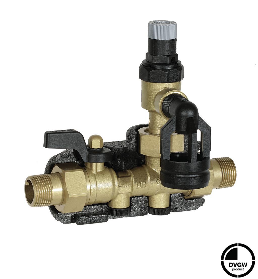 Braukmann SG150 Biztonsági szelepcsoport cserélhető biztonsági szelepbetéttel Biztonsági szelepcsoportok ALKALMAZÁS A biztonsági szelepcsoportok a nyomás alatti vízmelegítők védelmére használhatók a