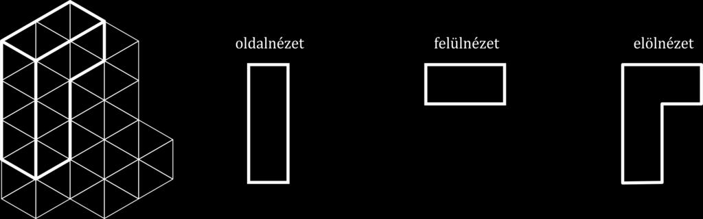 5. ALAKZATOK A TÉRBEN 7 Rajzoltunk egy testet a megadott sablonba, majd megrajzoltuk mindhárom nézetét.