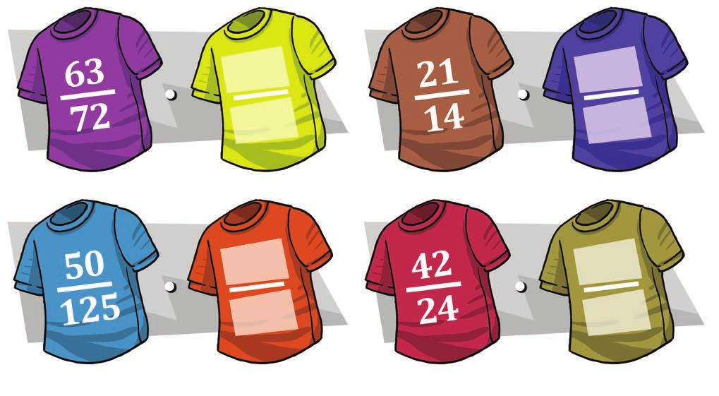 3. OSZTÁS TÖRTTEL 10 Mely számok kerüljenek a pólókra, hogy a szorzatok eredménye 2 3 legyen?