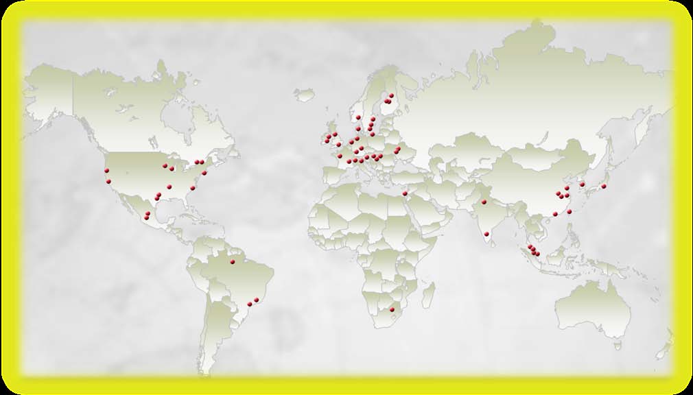 A vállalat fő egységei: San Jose, Guadalajara (Mexikó), Sao Paolo (Brazília), Stockholm (Svédország), Skócia, Althofen (Ausztria), Zalaegerszeg, Sárvár, Tab, (Magyarország), Monza (Olaszország),