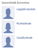 Amíg kevés ismerősünk van A rendszer által felkínált potenciális ismerősöket eleinte így kezeljük: Első lépésben kattintsunk a profilképünkre, vagy az mellett a saját nevünkre (139. ábra 3.