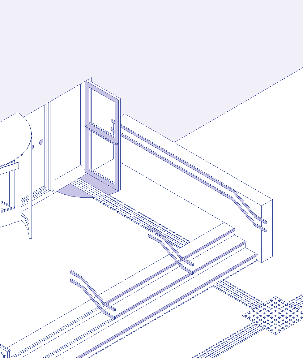 kiegészítve, H- Platformlift, I- 1,50x1,50 m méretû vízszintes, szabad terület, J- Üvegezett felületek