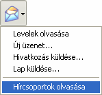 Az Outlook Express programot elindíthatjuk az Internet Explorer Posta ikonjára kattintva megjelenő