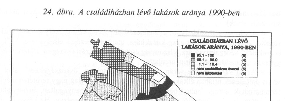 szellemi foglalkozású; itt a legmagasabb a felsőfokú végzettséggel rendelkezők aránya. a 20. körzet vegyes jellegű: intézményi és lakóterület.
