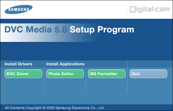 Interfejs USB Instalacja programu DVC Media 5.0 Nie pod àczaj kamery do komputera PC przed zainstalowaniem niniejszego programu.