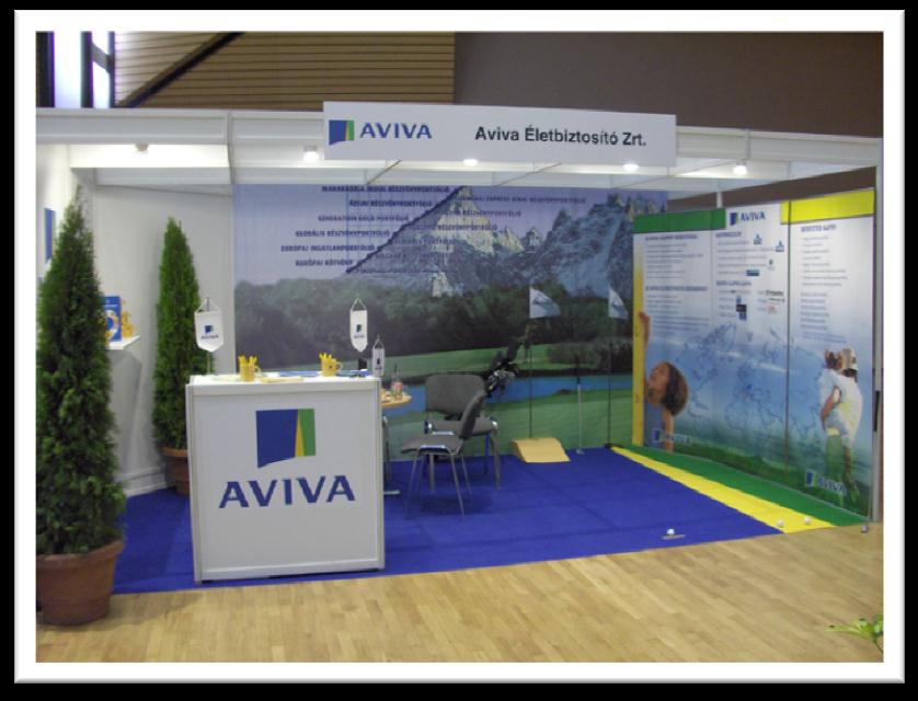 Aviva stand egyedi játékkal Egy egyszerű standot szerettek volna egyedi, a látogatók által kipróbálható játékkal