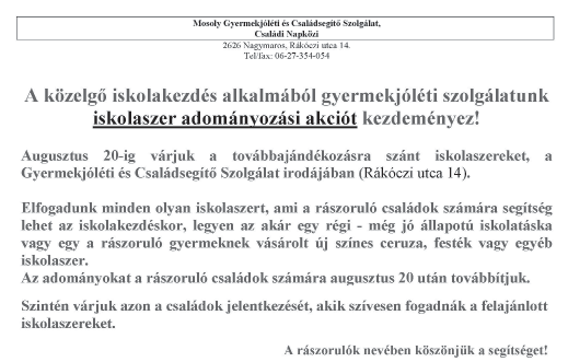 4 Nagymaros Új vezetője van az óvodának Rendkívüli ülésen döntött Nagymaros Város Képviselőtestülete az óvoda vezetői pályázatról. Emellett bemutatkozott az új fogorvos, dr.