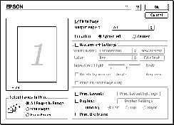 Nyomatok átméretezése A Layout (Elrendezés) párbeszédpanel Fit to Page (Oldalra illeszkedő) beállítása lehetővé teszi a dokumentumok papírmérethez illeszkedő megfelelő nagyítását vagy kicsinyítését a