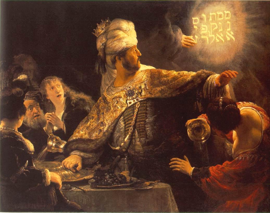 Rembrandt:: Belsazár lakomája The Feast of Belshazzar c.