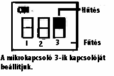 A vezetékek bekötése a következő: Hűtés/fűtés funkció beállítása Mielőtt bármilyen változtatást eszközölnénk a távirányítón.