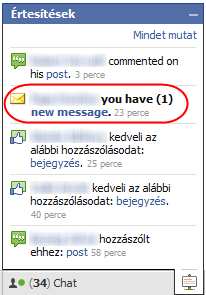 A buborékra kattintva feljön az értesítések ablak benne a téged érintő hozzászólásokról, ismerősök visszaigazolásáról