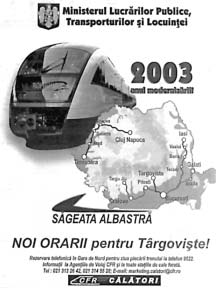 Szemléltetô kép: A Kék nyíl román vasúti fejlesztési terv