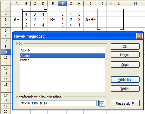 16. FEJEZET. TÖMBKÉPLETEK A CALCBAN 93 16.1. ábra.