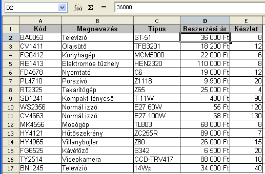 12. fejezet Adattartományok a Calcban A Calc segítségével egyszerűbb adatbázis-funkciókat is megvalósíthatunk. Az adatokat kötött formátumú táblázatba kell beírnunk.