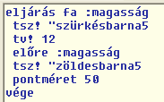 Hozd létre a fa parancsot úgy, hogy változó hosszú fákat rajzoljon.