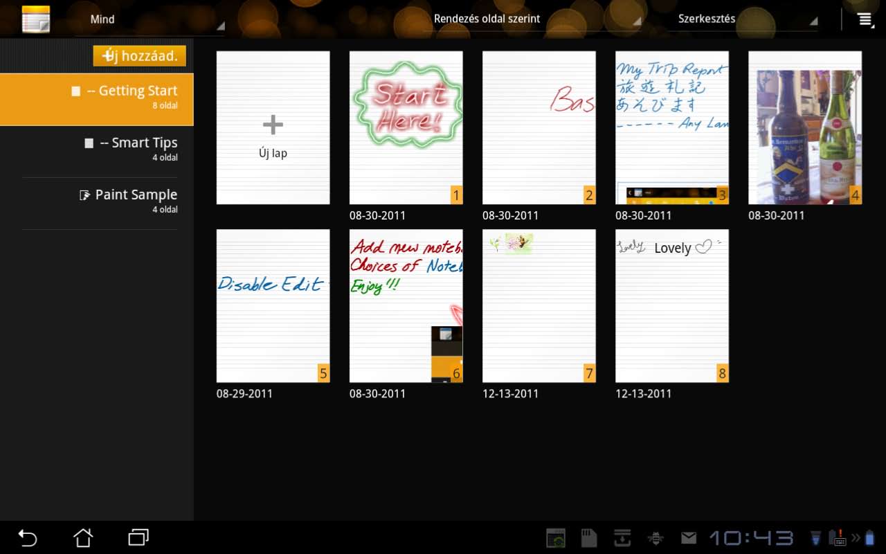 A SuperNote használata Új jegyzetfüzet vagy rajzfüzet létrehozásához: 1. Érintse meg a SuperNote főképernyőjének bal oldali panelén a + Új hozzáadása (Add New) lehetőséget. 2.
