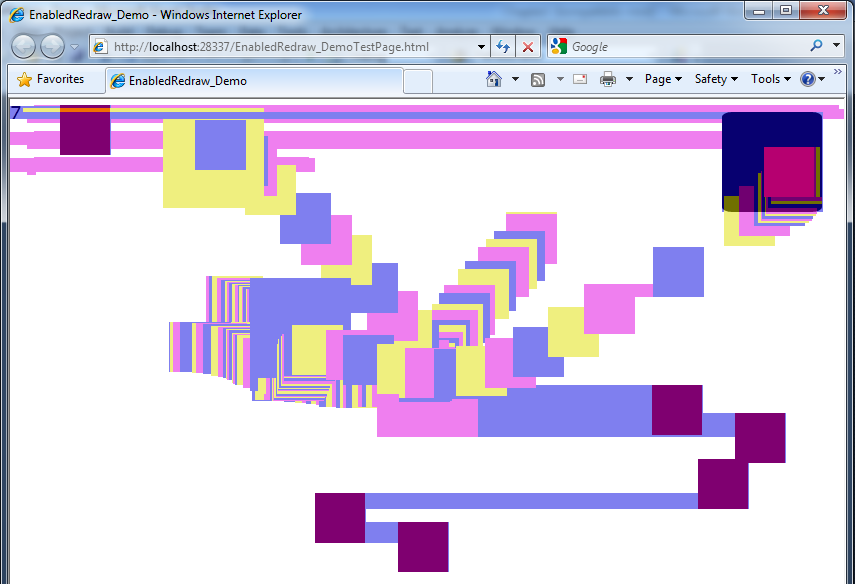 1. Silverlight és XAML alapok 1-17 ábra: Az enabledredrawregions paraméter engedélyezésének hatása Az initparams paraméter Segítségével indulási paramétereket tudunk átadni a Silverlight kliensnek az