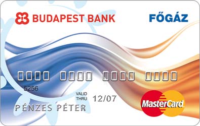 A Budapest Bank által kibocsátott és a FŐGÁZ arculatához igazított, dombornyomott MasterCard hitelkártyával a gázszolgáltató fogyasztói minden Főgázos számla összegéből 6 százalékot, az összes hazai