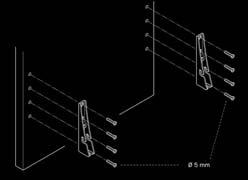 fúrási térképe SLIDE és SWING vasalatok használata esetén Összekötő rúd SLIDE