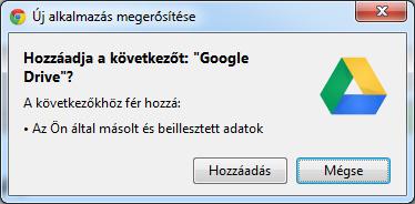 4. Ezt követően kattintsunk a Telepítés a Chrome Internetes áruházából gombra! 5. A megjelenő ablakban kattintsunk a Hozzáadás gombra! (Majd erősítsük meg mégegyszer!