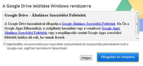 3. A megjelenő ablakban megnyithatjuk az Általános Szerződési Feltételeket, majd az