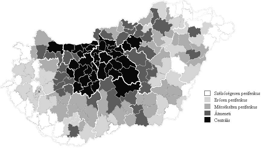 Az elérhetőség szerepe a területi egyenlőtlenségek 25 centrális közlekedési hálózat miatt könnyebben alakítanak ki kapcsolatot a Közép-magyarországi régióval.