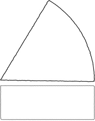 4 MATEMATIKA A 10. ÉVFOLYAM TANÁRI ÚTMUTATÓ Mintapélda 7 Az ábrán egy sajtszelet képe látható, felülről és oldalról körberajzolva eredeti nagyságában.