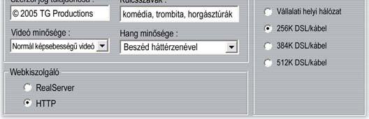 Legegyenletesebb képsebességű videó: Használata korlátozottan eseménygazdag klipekhez például hírműsorokhoz és interjúkhoz ajánlott, mivel az átfogó képsebesség javulását eredményezi.