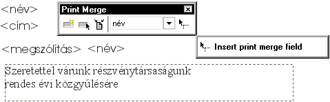 ISMERKEDÉS A PROGRAMMAL 23 Körlevélkészítés (Print Merge) A fejlettebb szövegszerkesztő programok körlevél-készítési lehetőségein felbuzdulva itt is bevezették ezt a szolgáltatást.