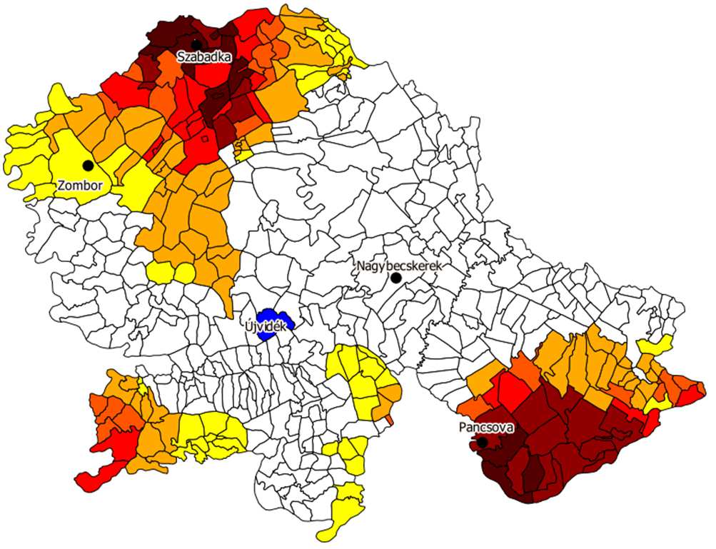 Az autópálya igénybevételével jelentkező időbeli előny látványosan a tartomány északi és dél-keleti településeinél (30 perc feletti előny) jelentkezik.