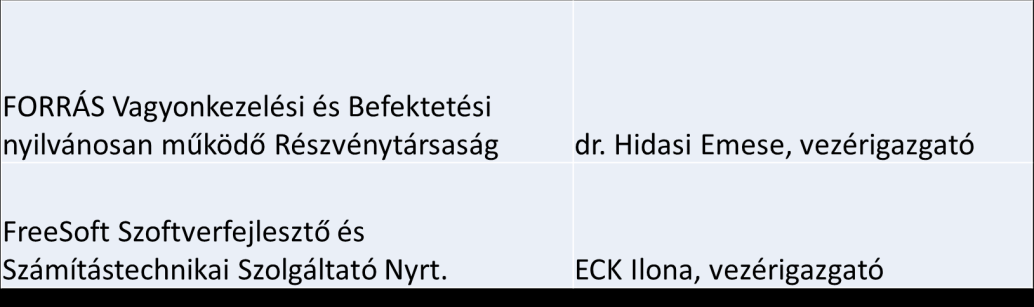 4. táblázat Nő vezérigazgatók BÉT, Standard részvény, 2013.11.