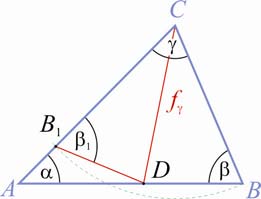 76 MATEMATIKA A 9. ÉVFOLYAM Tanári útmutató A háromszögben hosszabb oldallal szemben nagyobb szög található, mint a rövidebb oldallal szemben. Bizonyítás: Legyen AC>BC, CD a γ szög felezője.