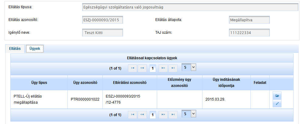 módosítás típusát, itt az Új ellátás módosítását és az