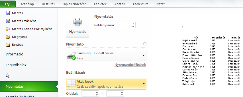 nyomtatási beállításoknál figyelj, hogy csak az legyen kiválasztva!