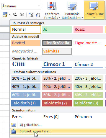 és a létrehozás után az Egyéni kategóriában meg