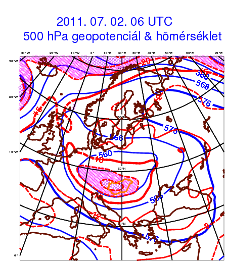 A tőlünk északra örvénylő magassági hideg légcsepp miatt, 2011.